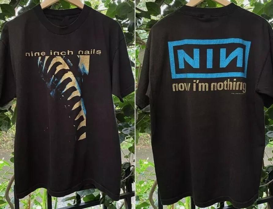 Nine Inch Nails 1994 Группа Двусторонняя Базовая Черная Унисекс Футболка XXL