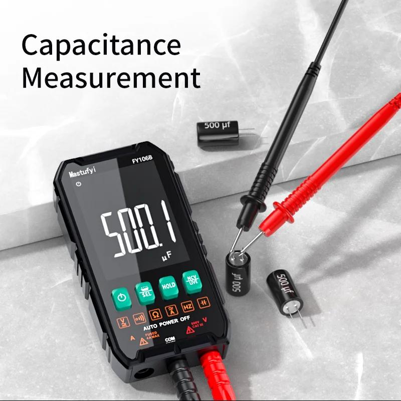 MASTFUYI Auto-Ranging Digital Multimeter High Precision 6000 Counts True RMS Tester Capacitance Ohm Hz Test Electrician Tools
