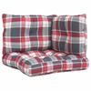 3 Piece Pallet Cushion Set Red Checkered Pattern Fabric