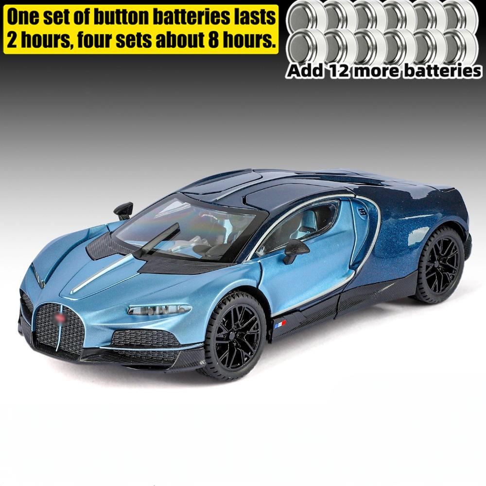1:24 Tourbillon Supercar Toy Car Model Alloy Diecast Vehicle Miniature Sound & Light Pull Back Collection Gift Children Boy Kids