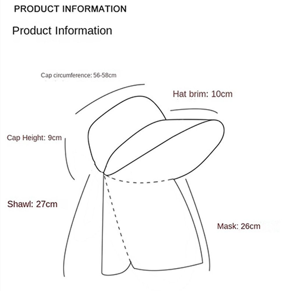 Casual Wide Brim Sun Hat Breathable Neck Protection Sun Visor Cap With Mask Anti-Uv Tea Picking Cap Outdoor