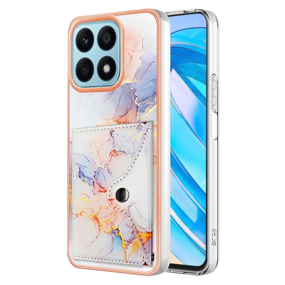 Applicable to Honor 90lite mobile phone case X6A electroplated marble pattern insert card bag Magic 5 Pro anti-drop