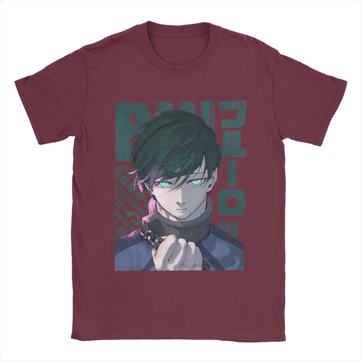 

Мужская футболка синяя Lock Rin Itoshi новинка хлопковые футболки с коротким рукавом футболка с круглым вырезом одежда лето XXXXXL