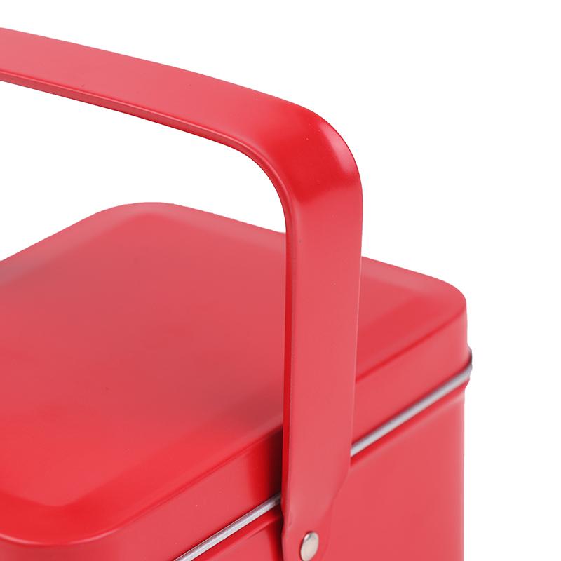 Blech-Aufbewahrungs-Handbox Altmodische rechteckige Eisenbox Kuchenverpackungsbox Langlebig mit Deckel Süßigkeiten-Keksdose