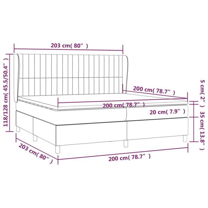 3128714 vidaXL Divan Bed with Mattress Cream 200x200 Cm Fabric