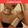 Conjunto de Joias de Estilo Africano com Colar de Couro, Brincos e Pulseiras para Mulheres Verão 2025