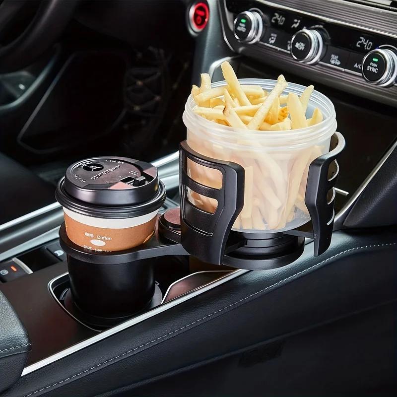 Adjustable Dual Car Cup Holder Expander with Phone Aromatherapy Organizer Multifunctional Adapter for Vehicle Interior Organizat