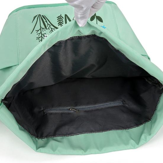 Folding Storage Bag Large Capacity Waterproof Adjustable Embroidery Design Inner Zipper Multifunctional Oxford Cloth Women Embroidered Backpack Travel