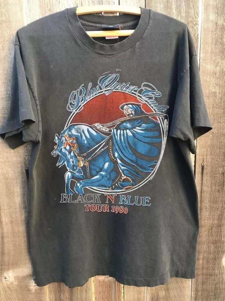 

90s Blue Oyster Cult Band Classic Charcoal T shirt Men Women S5XL Unisex T-Shirt XL