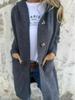 Women's Hooded Knitted Cardigan with Buttons and Pockets for Autumn/Winter