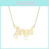 Modern Silver Angel Letter Pendant Necklace With Simple And Trendy Aesthetic