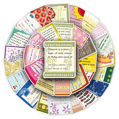 50 Handgezeichnetes Englisches Motivations-Sticker-Set: Positive Energie zum Journaling & zur Aufbewahrung