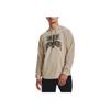 Under Armour Rival Letter Print Cotton Blend Hooded Training Sweatshirt Men sweatshirt Brown 1379766-289