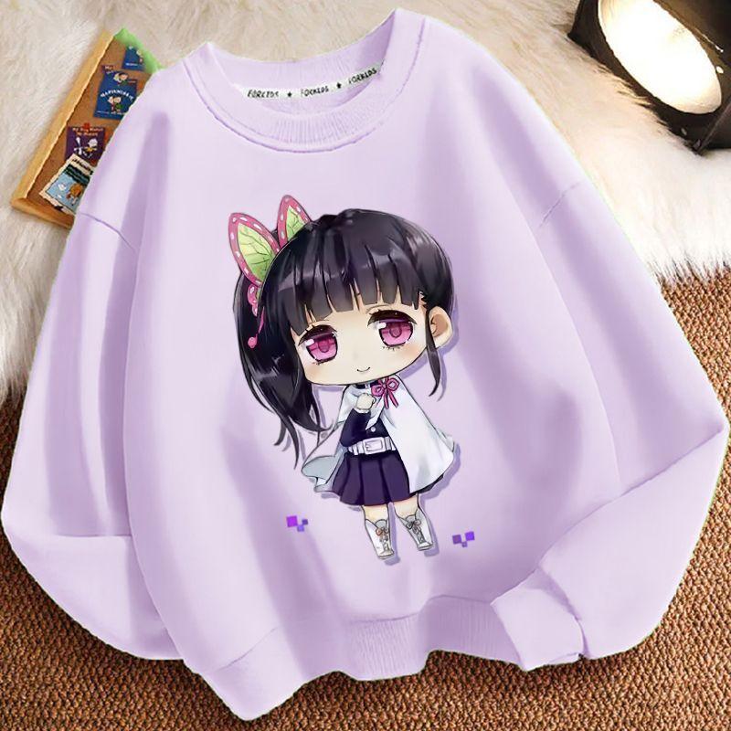 Свободное худи «Клинок, рассекающий демонов» для детей, повседневное худи с круглым вырезом для мальчиков и девочек на весну и осень 120