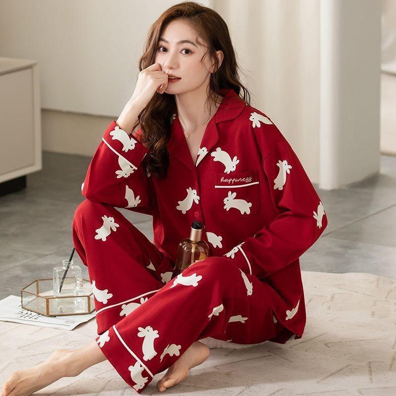100% Pure Cotton Pajamas Men's Long-sleeved Spring and Autumn Korean Version Plaid Casual Large-size Winter Men's Loungewear Suit