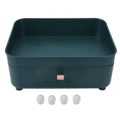 Scatola porta cosmetici da bancone Verde Grande capacità Stoccaggio ordinato Bordo più liscio Vassoio porta trucchi per camera da letto Ufficio
