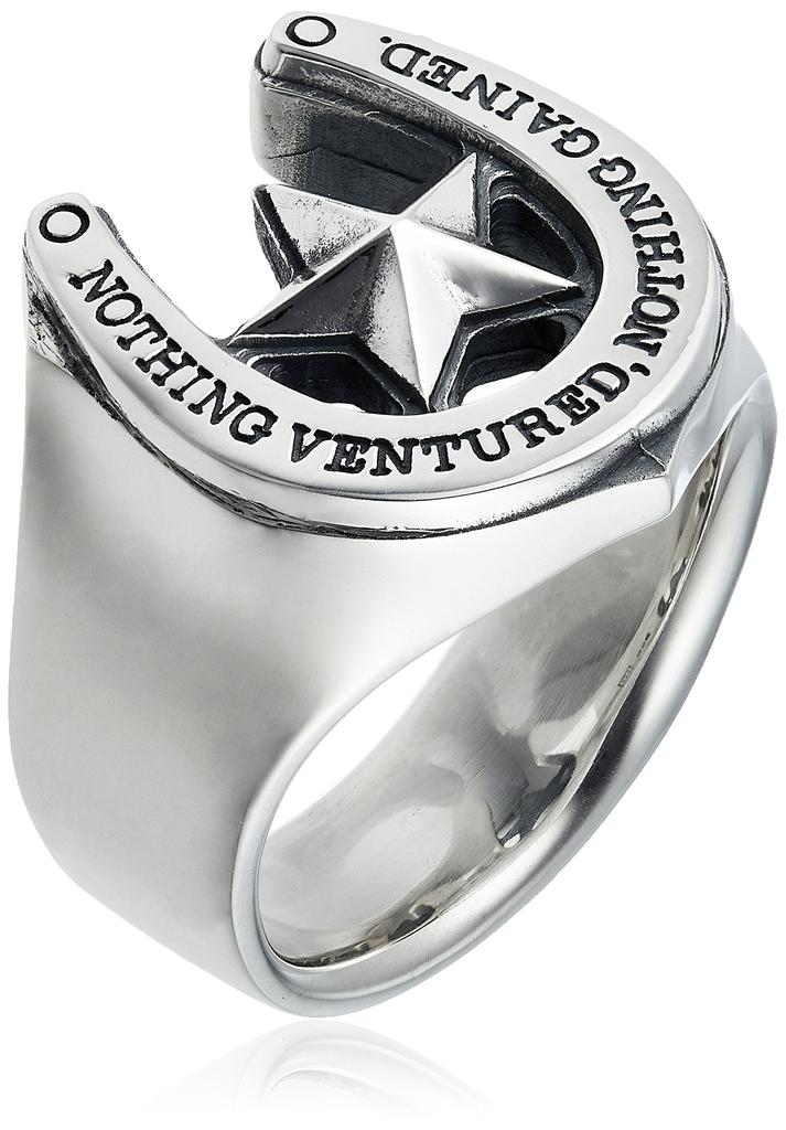 Monroe Horseshoe Message Silver Japanese Size 20 Dr. Ring, 925, FC-273-SV-20,