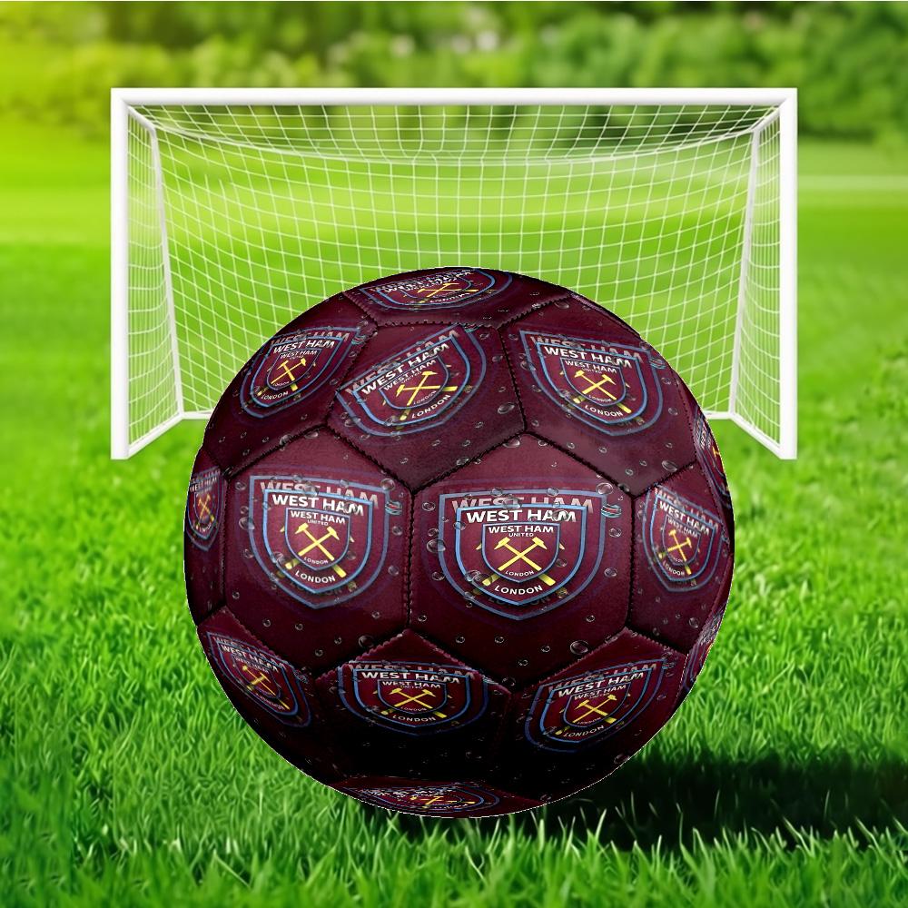 West Football Printed Size 5 Soccer Ball - Durable, Machine-stitched, Soft and Comfortable, Suitable for Training and Matches Gift