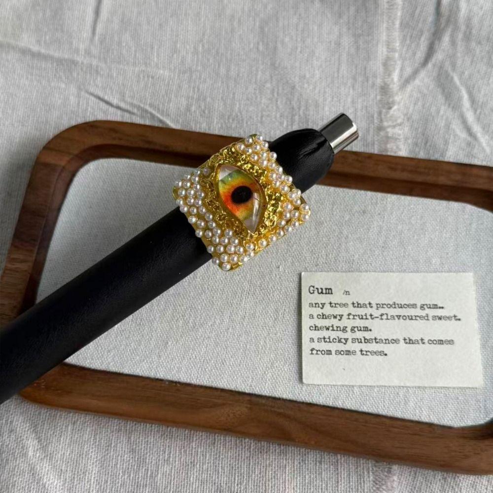 Exaggerated Blue Eyes Ring Geometric Vintage Gold Ring Creative Demon Eye Ring Gift