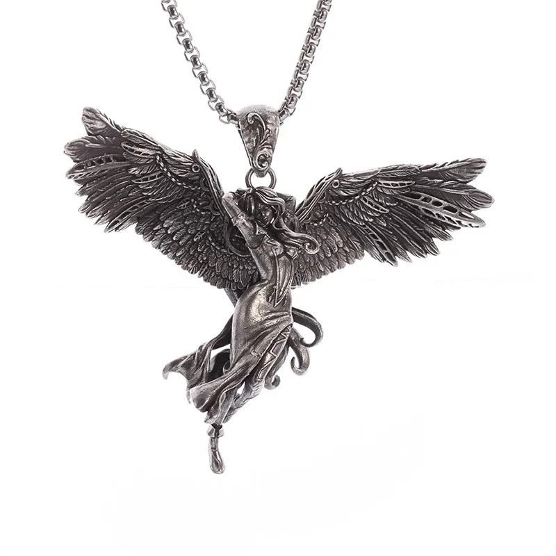 Hell Death Scythe Necklace Pendant Gothic Mysterious Devil Necklace Men\'s Personality Punk Retro Halloween Trend Jewelry