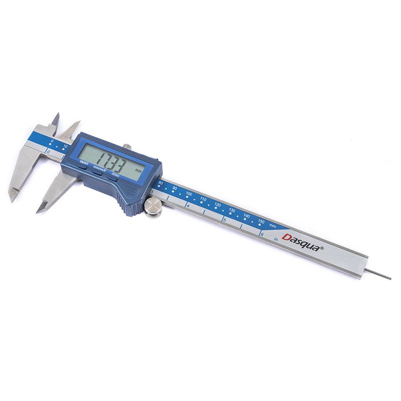 Dasqua Stainless Steel 0-150mm Electronic Digital Vernier Caliper with Round Depth Bar Digital Depth Caliper 0-150 mm