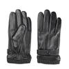Winter Genuine Sheepskin Leather Gloves Men Warm Velvet Lined Full Finger Touchscreen Outdoor Cycling Driving Motorcycle Gloves