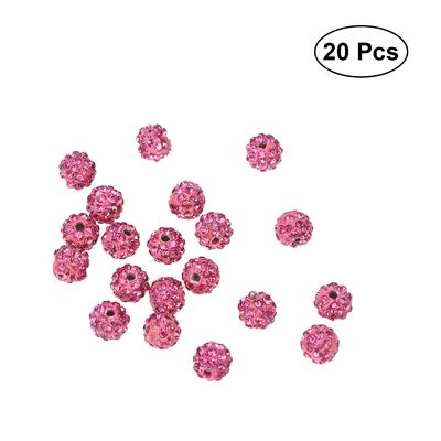 100x Round Crystal Rhinestone Pave Clay Disco Ball Spacer Beads 6//8//10//12mm
