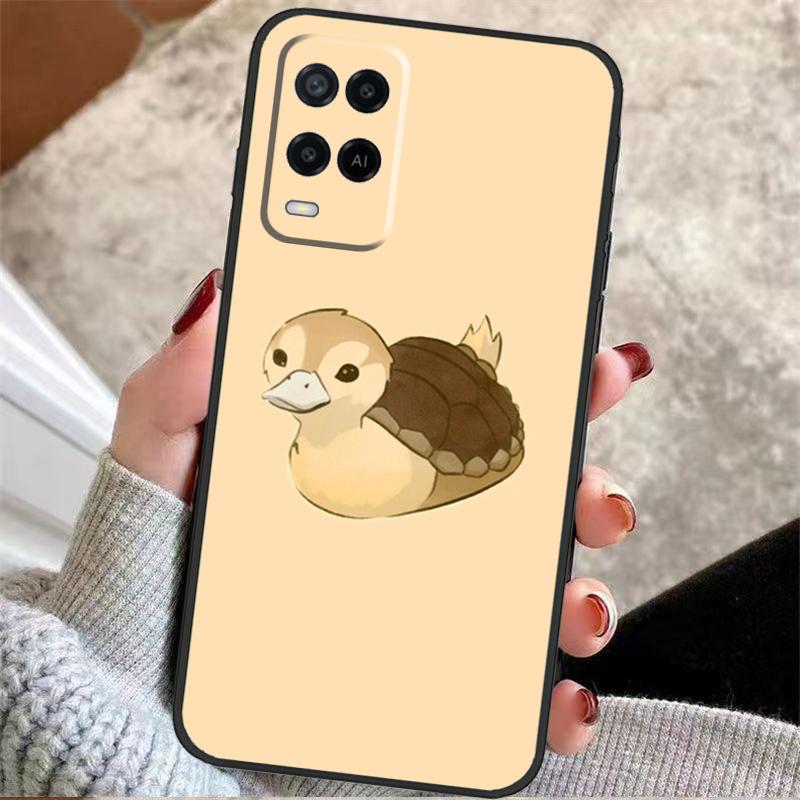 Cute Cartoon Duck Case For Oppo A38 A74 A94 A54 A18 A58 A78 A98 A80 A60 A40 A96 A76 A16 A15 A17 A57 A77 A5 Pro