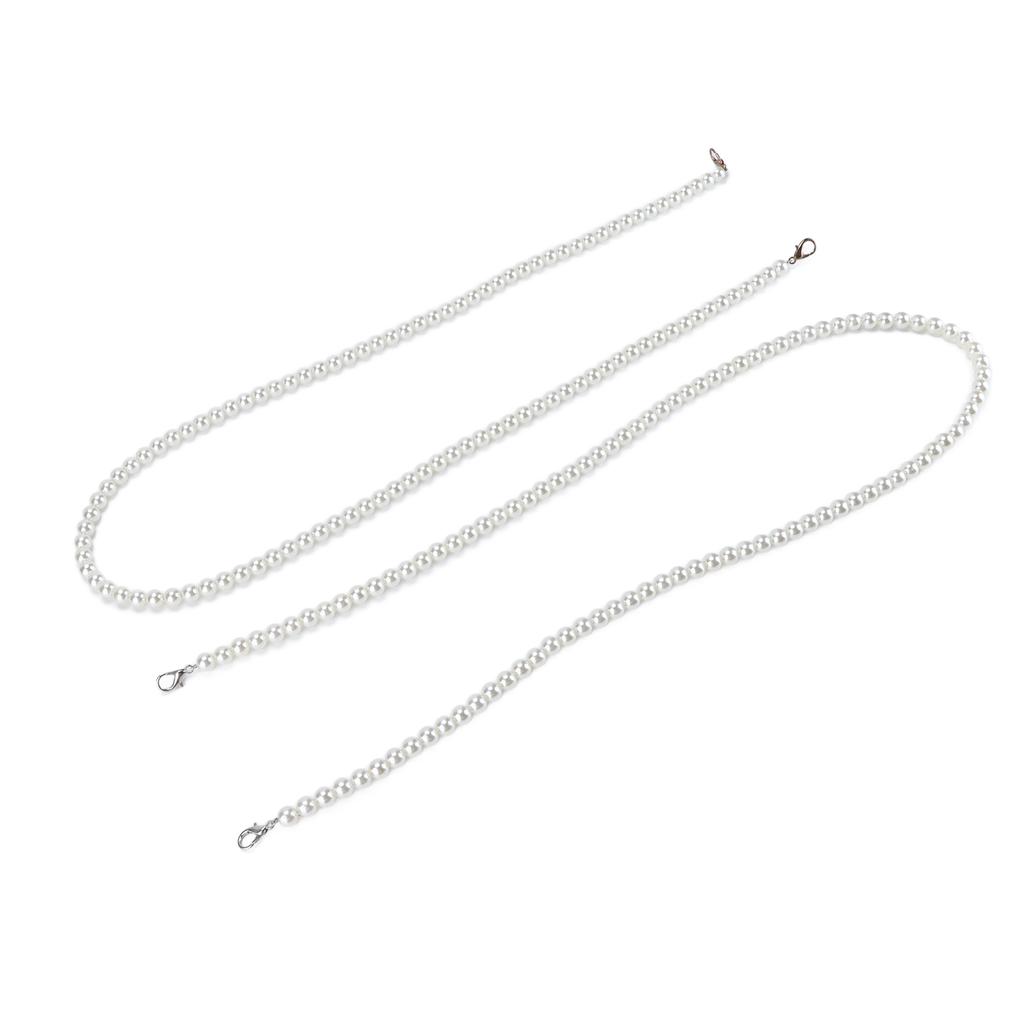 2Pcs Imitation Pearl Chains Purse Handle Strap Handbag Decoration Replacement Accessories for Women