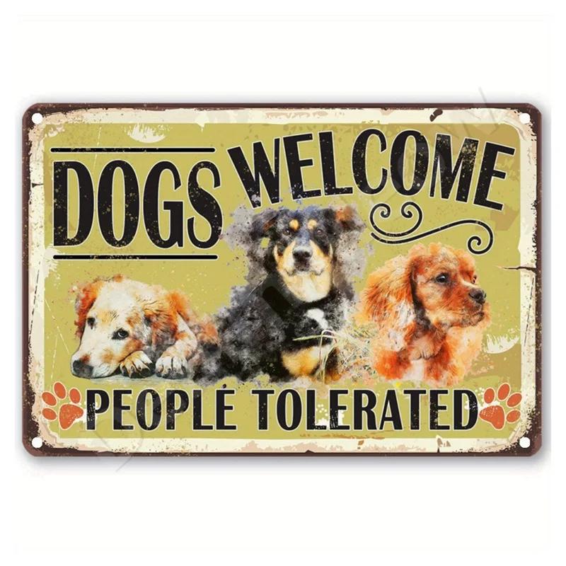 Dachshund Metal Tin Sign, Doberman Dog, Retro Art, Yorkie, Funny Pet Poster, Cafe, Kitchen, Home, Wall Decoration, Plaque Gif