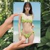 Green Bikini Girl Metal Wall Art 2D Flat Beach Decor Indoor Outdoor Weatherproof Iron Sign
