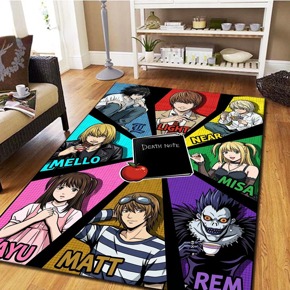 Death Note Carpet Floor Mat Non Slip Washable Large Area Gamer Bedroom Home Room Decor YUN6512