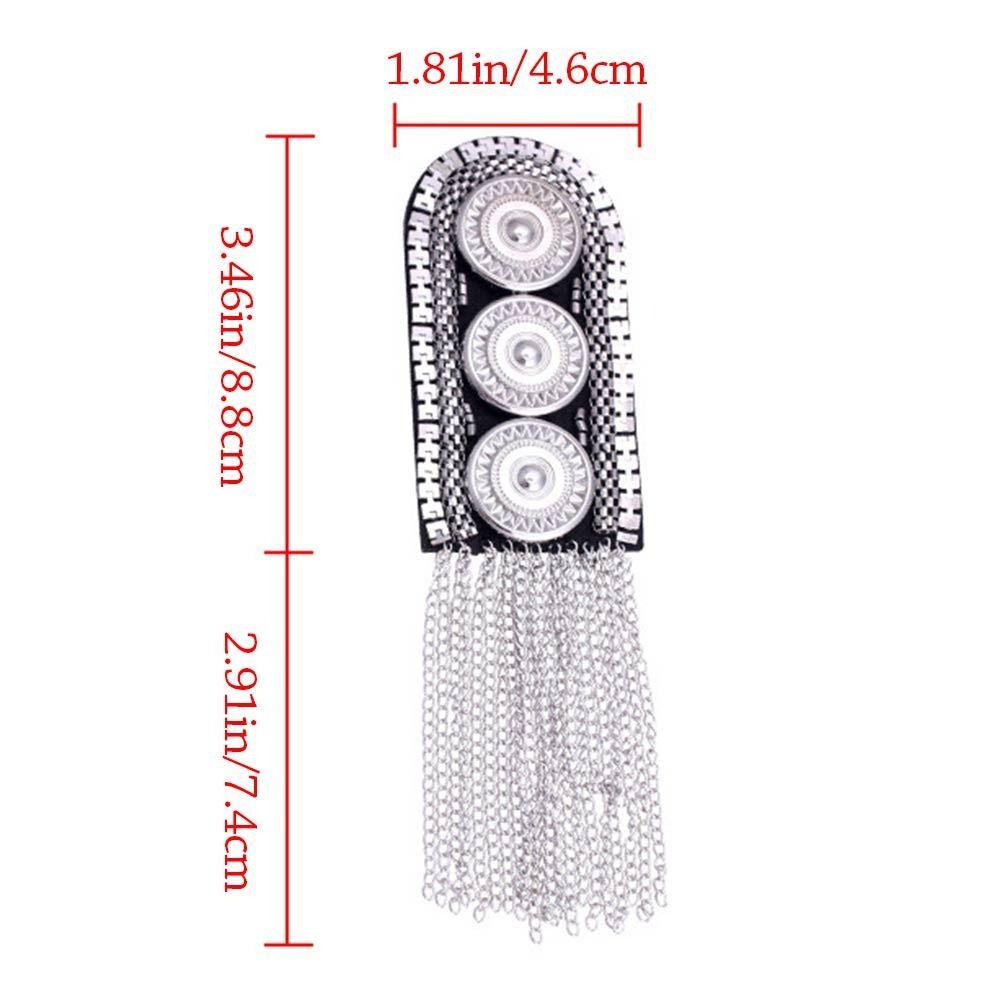 Delicate Handmade Tassel Epaulette Long Chain Rhinestones Brooch Electroplating Classical Shoulder Brooch Men Women
