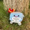 Handmade Crochet Animal Dolls: Brown Bear, Pug, White Dove & Hedgehog Ornaments
