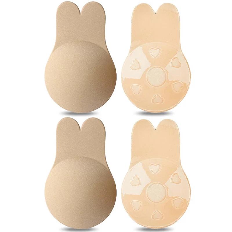 Reggiseni Push Up da Donna Silicone bio-pasta Reggiseno Adesivo Reggiseno Senza Spalline Copricapezzoli Riutilizzabile Pastiglie Adesive per Sollevamento del Seno Copricapezzoli a Forma di Coniglio