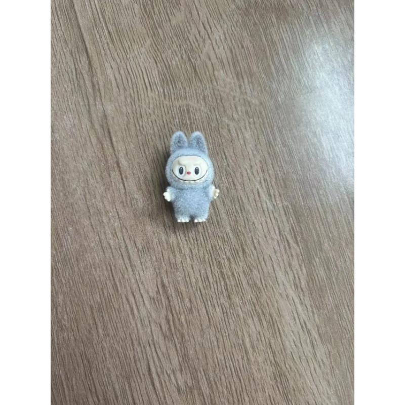 10pcs Mini Cute Labubu Doll Flocking Vinyl Kawaii Doll Pendant Accessories Ornament Desktop Decoration Collect Toy Children Gift