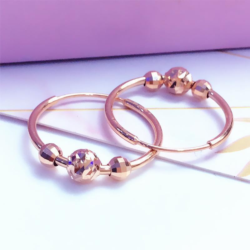 Purple Gold Color Gold Fashion Trend Exquisite Foreign Classic Rose Gold Bead Earrings Women