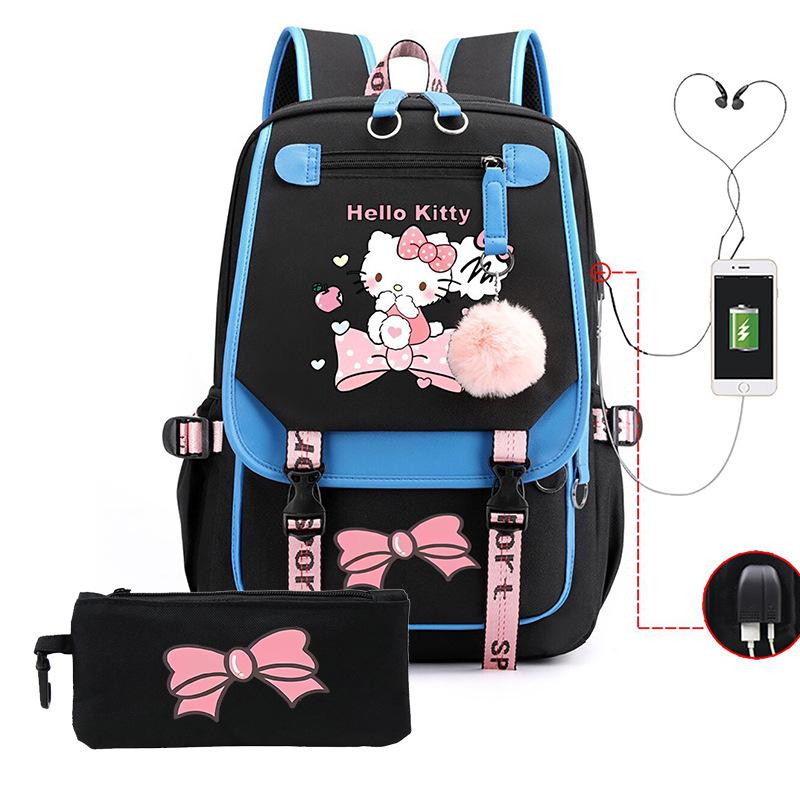Cute Cartoon Printed Backpack Female Japanese Sweet Small Fresh Primary And Secondary School Student Schoolbag