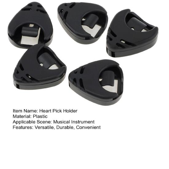 5Pcs Heart-Shaped Guitar Pick Holder Plastic Picks Case for Electric Acoustic Bass Ukulele Self Adhesive Triangle Shape Music Accessories