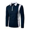Color Blocked Pattern Digital Design Fashionable Men's Long Sleeved Polo Shirt Spring and Autumn Casual Daily Outdoor 100% Polyester Fiber