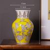 Gelbe Keramikvase Qinghua Porzellan Vintage Porzellanvase Chinesischer Stil Blumenvase Terrarium Raumdekoration Zubehör