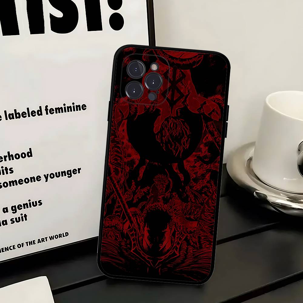Anime Fashion Berserk Guts Phone Case For Iphone 17 16 15 16e 14 13 12 11 Pro Max Plus Case Cover Coque