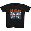 Def Leppard Leopard Flag Black Youth T-Shirt