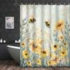 Charming Bees and Daisies Shower Curtain - Whimsical Bath Decor, Perfect for Those Who Love Nature and Floral-Inspired Designs
