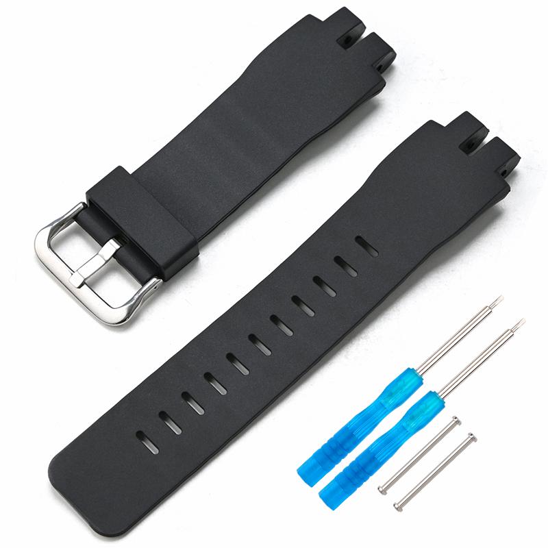 

Полимерный ремешок для часов Casio PRW-3000 3100 6000 6100 PRG-300 водонепроницаемый и потный ремешок для часов спортивный браслет серебряный/чёрный