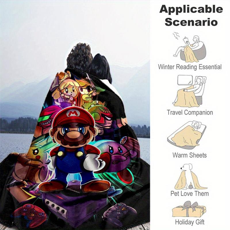 1pcSuper Mario Bros. Gamer's Dream: Soft Comfort Blanket - Perfect for All Seasons, Ideal Gift for Gamers Everywhere!B06051m