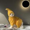 Winter Warm Flauschiges 4-beiniges Sweatshirt mit Mütze Anzug für Devon Rex im Winter Weicher Gelb-Roter Pullover für Sphynx Katzen Kätzchen Khaki Mantel