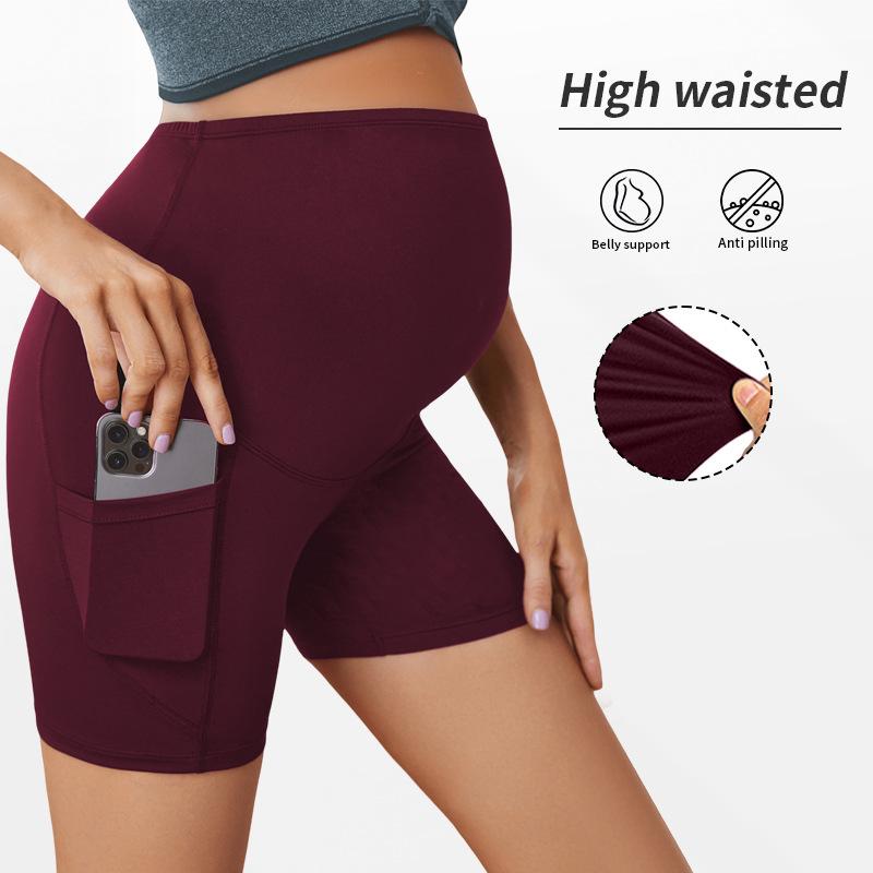 Women s maternity yoga pants, side pockets, high-waisted and hip-lifting-M