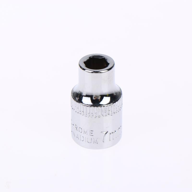 6-24Mm 3/8 Short Hex Socket Mirror Polished Chrome-Plated Steel Hex Socket Wrench Head For Auto Repair Home Tool