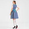 Traditional Style Bavarian Dress Oktoberfest Costume Beer Maid Uniform with Embroidered Apron and Lace Trimmed Sleeves for Women